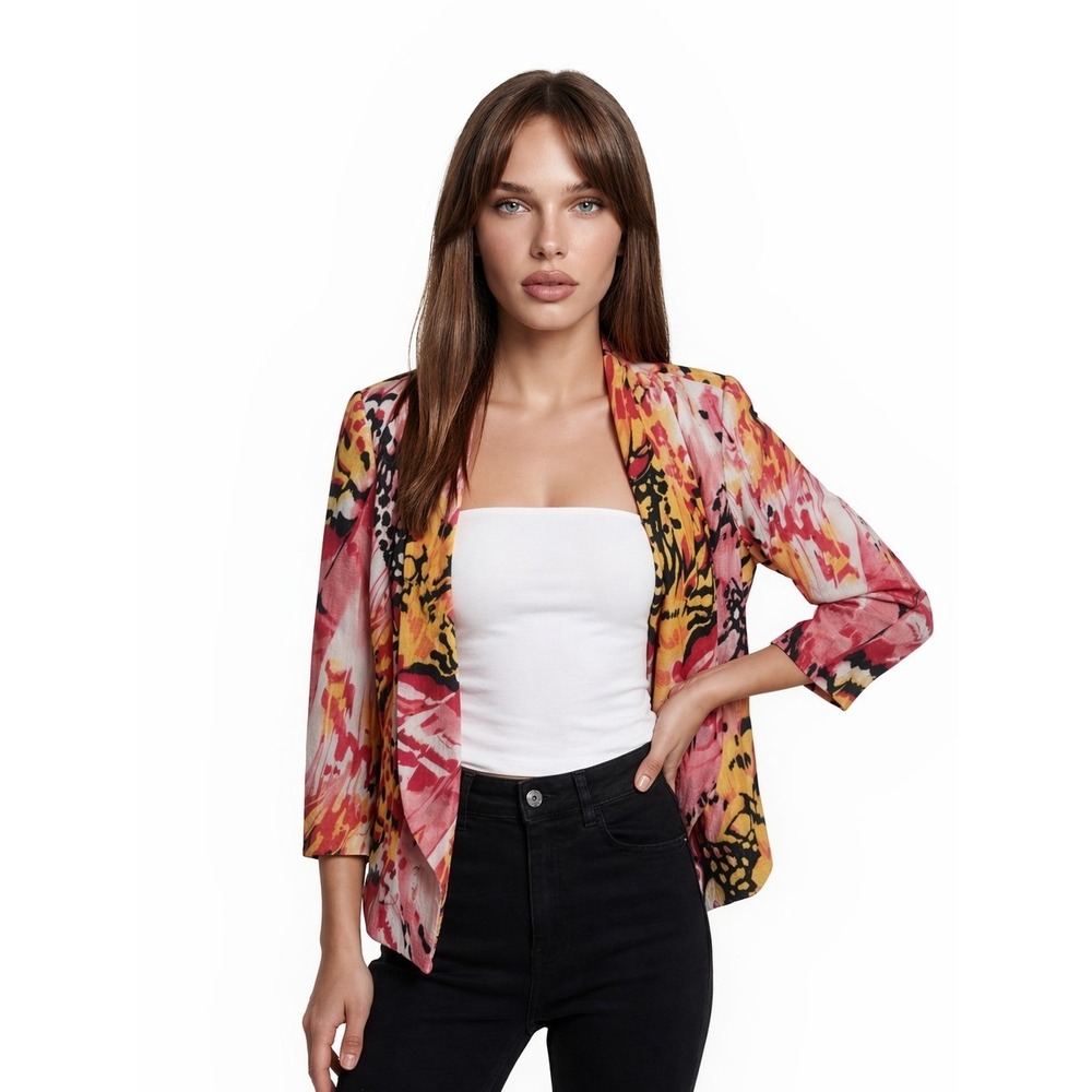 Alberto Makali Blazer Jacket Womens Size Medium Pink Butterfly Vintage Lined Y2K